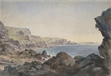 Foilhummerum Bay, Valentia, Blick seewärts vom Punkt, an dem das Kabel...