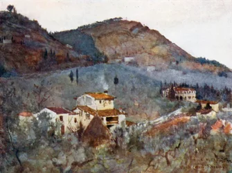 Nebliger Morgen unterhalb des Monte Ceceri, Fiesole