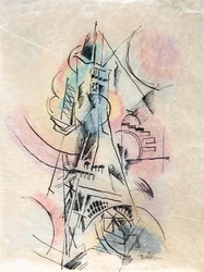 Studie für den Eiffelturm, ca. 1911