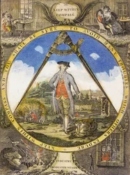 Bleib im Rahmen, ca. 1784 (handkolorierte Radierung und Gravur)