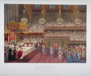 Krönungsbankett von König Georg IV., Westminster Hall, London, 1821, 1824