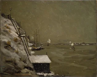 East River Ufer, Winter, 1900