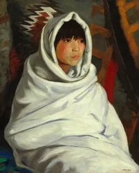 Indisches Mädchen in weißer Decke, 1917