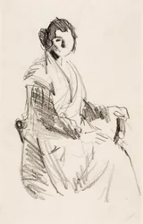 Sitzende Frau