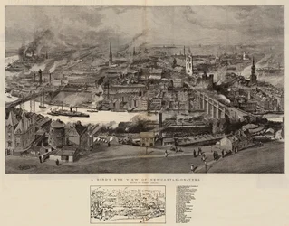 Vogelperspektive von Newcastle-on-Tyne