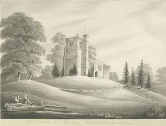 Arley Kirche: Sepiazeichnung, 1824
