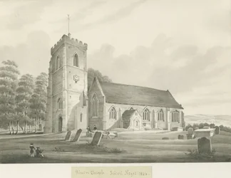 Kinver Kirche: Sepia-Zeichnung
