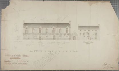 Architektonische Zeichnung der Universitätsbibliothek, 1827