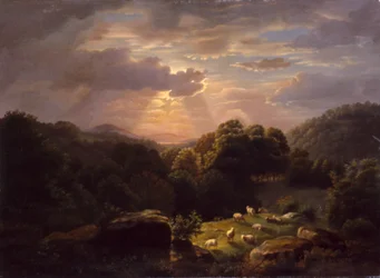 Landschaft mit Schafen