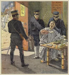 Die Japaner übernehmen die Kontrolle über die Telegrafenleitungen