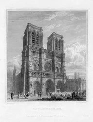 Westfassade von Notre Dame, Paris, Frankreich, 1822