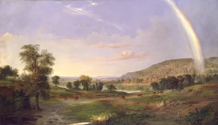 Landschaft mit Regenbogen