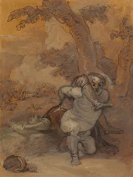 Falstaff zieht den Körper von Hotspur