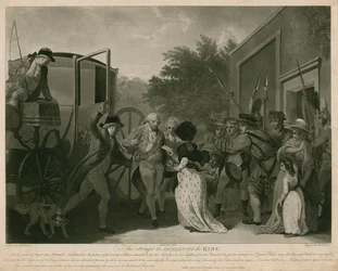 Der Versuch, König George III. im Jahr 1786 zu ermorden (Gravur)
