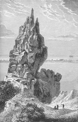 Gipfel und Barriereriff von Borabora, ca. 1885, 1890