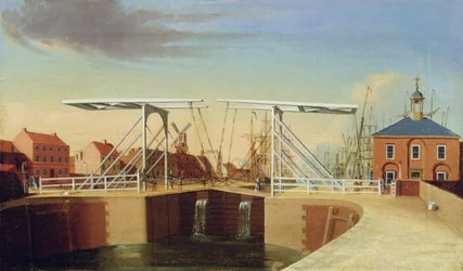 Ostansicht der Brücke und des neuen Docks in Kingston upon Hull