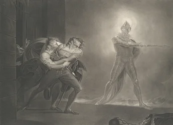 Hamlet, Horatio, Marcellus und der Geist, Shakespeare, Hamlet, erstmals veröffentlicht 1796, neu aufgelegt 1852