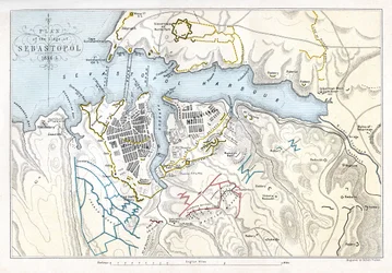 Karte der Belagerung von Sewastopol, Krimkrieg, 1854-1855, 1893.