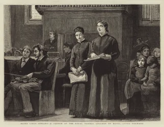 Blinde Mädchen singen, eine Skizze am Royal Normal College of Music, Upper Norwood