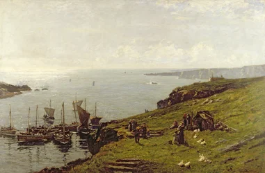 Über dem sonnenbeschienenen Meer