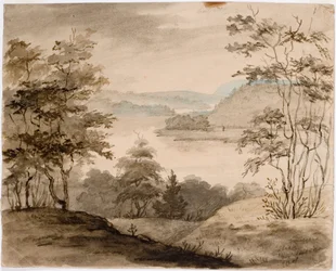 Landschaft mit gewundenem Fluss