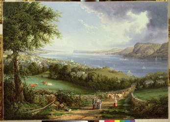 Blick auf den Hudson River in der Nähe von Sing Sing, New York, ca. 1850
