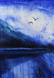 Blaue Bergsee Vögel