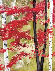 Lebendiger Herbstwald