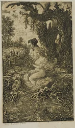 Zwei Frauen baden am Wasser, aus Revue Fantaisiste