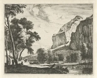 Flusslandschaft mit Felsen