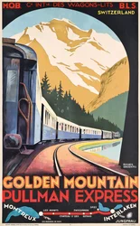 Ein Plakat für Compagnie Internationale des Wagons-Lits, Werbung für den Golden Mountain Pullman Express, um 1930