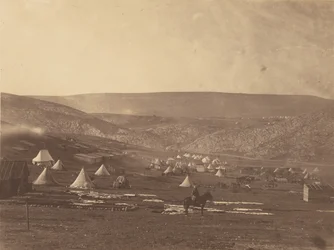 Kavallerielager bei Balaklawa, mit Blick auf das Plateau von Sewastopol