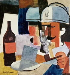 Soldat mit Pfeife und Flasche