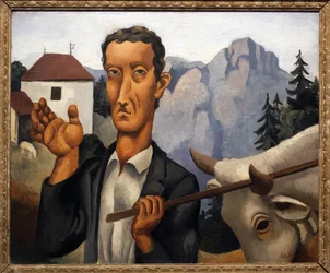Der Hirsch. Gemälde von Roger de La Fresnaye (1885-1925), Öl auf Holz