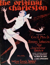 Josephine Baker (1906-75) tanzt den Charleston, Plakat zur Werbung für eine Show im Folies Bergère