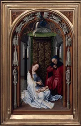 Der Altar Unserer Lieben Frau Miraflores Altar, linkes Panel, ca. 1440
