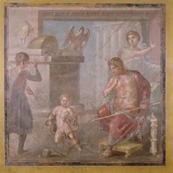 Herkules erwürgt die Schlangen als Kind, Casa dei Vettii, ca. 50-79 n. Chr.