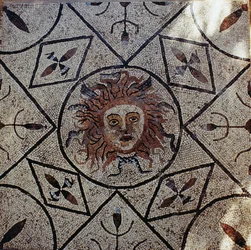 Medusa, römisches Mosaik aus dem Haus des Orpheus, 3. Jahrhundert n. Chr.