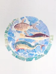 Polychrome Malerei gefunden im Haus des Chirurgen in Rimini