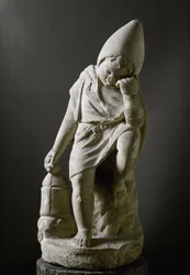 Römische Kunst: „Schlafender Sklave“. Skulptur eines schlafenden jungen Sklaven aus Marmor. 1. Jahrhundert v. Chr. Rom, Museo Nazionale Romano