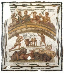 Römische Antiquität: Bankettszene der Bruderschaft des Amphitheaters