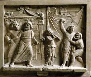 Römische Kunst: Komödientheaterszene aus dem Stück 