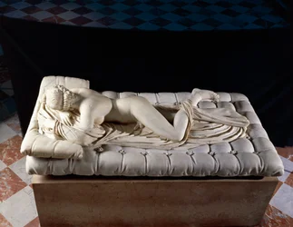 Schlafender Hermaphrodit, Kopie nach einem Original aus dem 2. Jahrhundert v. Chr., aus den Diokletiansthermen in Rom