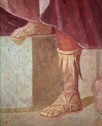 Die Füße von Agamemnon, im Opfer der Iphigenie (Fresko)