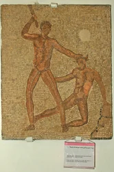 Theseus und der Minotaurus, aus dem Haus von Jacob Magnus (Mosaik)
