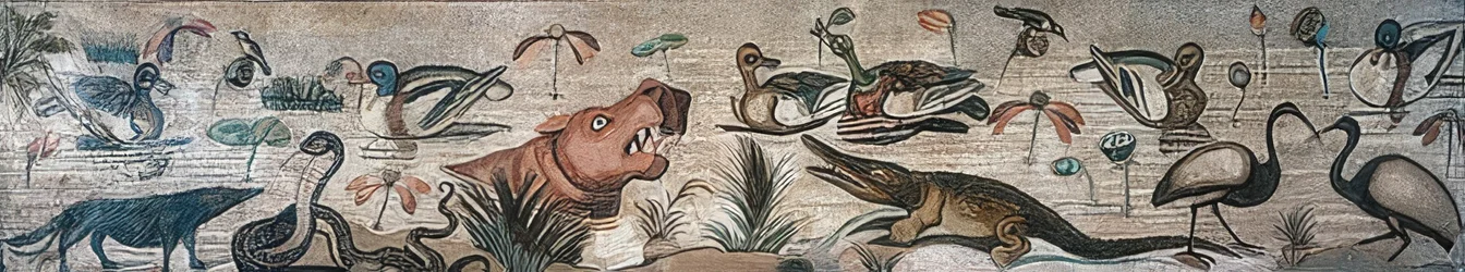 Tiere im Nil, aus dem Haus des Fauns (Casa del Fauno), Pompeji