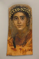 Porträt einer jungen Frau in Rot, 90-120 n. Chr.