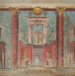 Wandmalerei aus dem Cubiculum einer Villa in Boscoreale