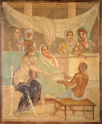 Fresko, das Admetus und Alcestis darstellt, aus Pompeji (UNESCO-Welterbeliste)