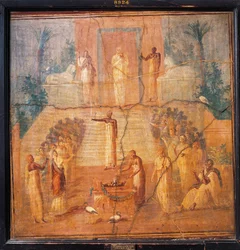 Fresko der Isis-Verehrung, aus Ercolano, Provinz Neapel, Italien